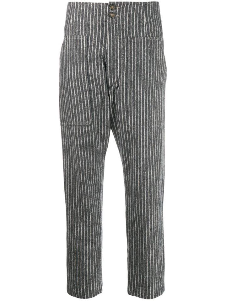 Isabel Marant Étoile Striped Cropped Trousers - Grey