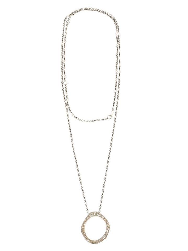 Rosa Maria Diamond Loop Pendant Necklace, Women's, Grey