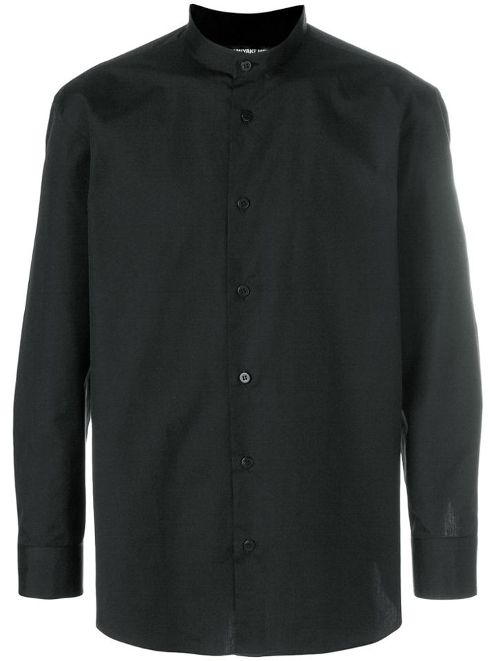 Issey Miyake Men Band Collar Shirt - Black