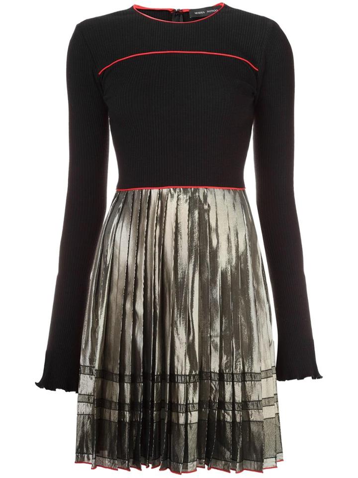 Misha Nonoo 'alma' Pleated Dress - Black