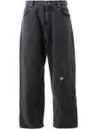 Undercover Bee Embroidered Flared Jeans - Black