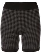 Nagnata Suki Houndstooth Biker Shorts - Black