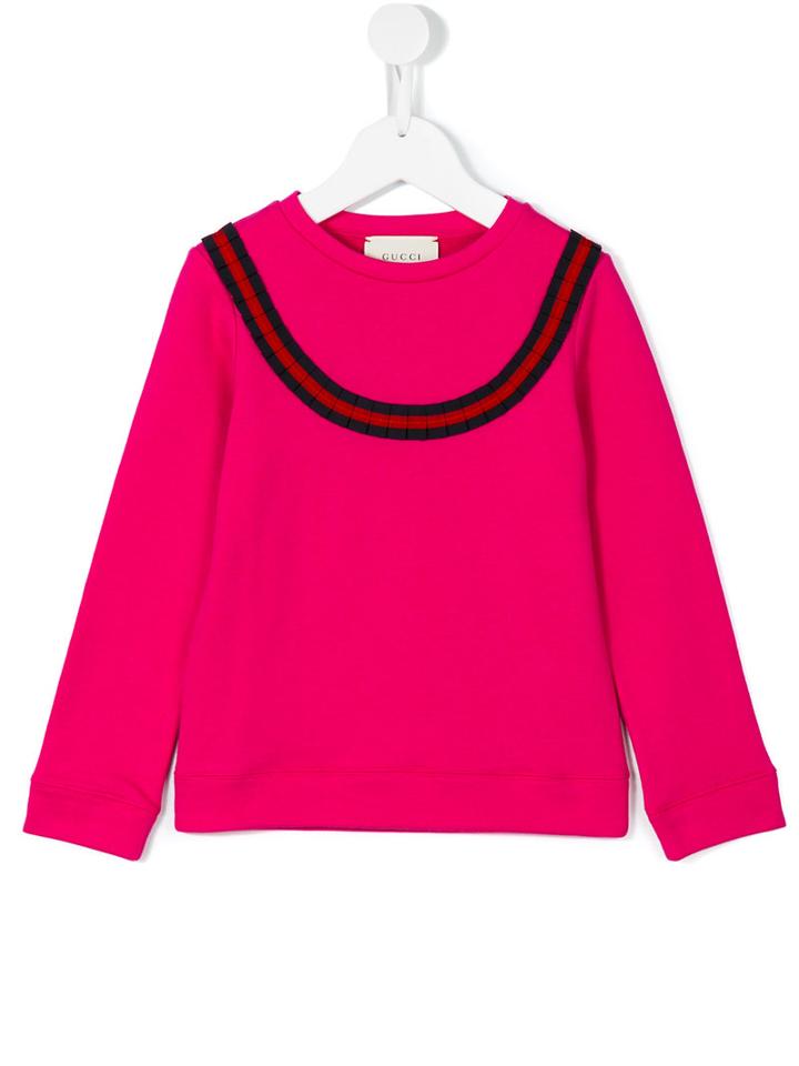 Gucci Kids Gg Web Sweatshirt, Girl's, Size: 8 Yrs, Pink/purple