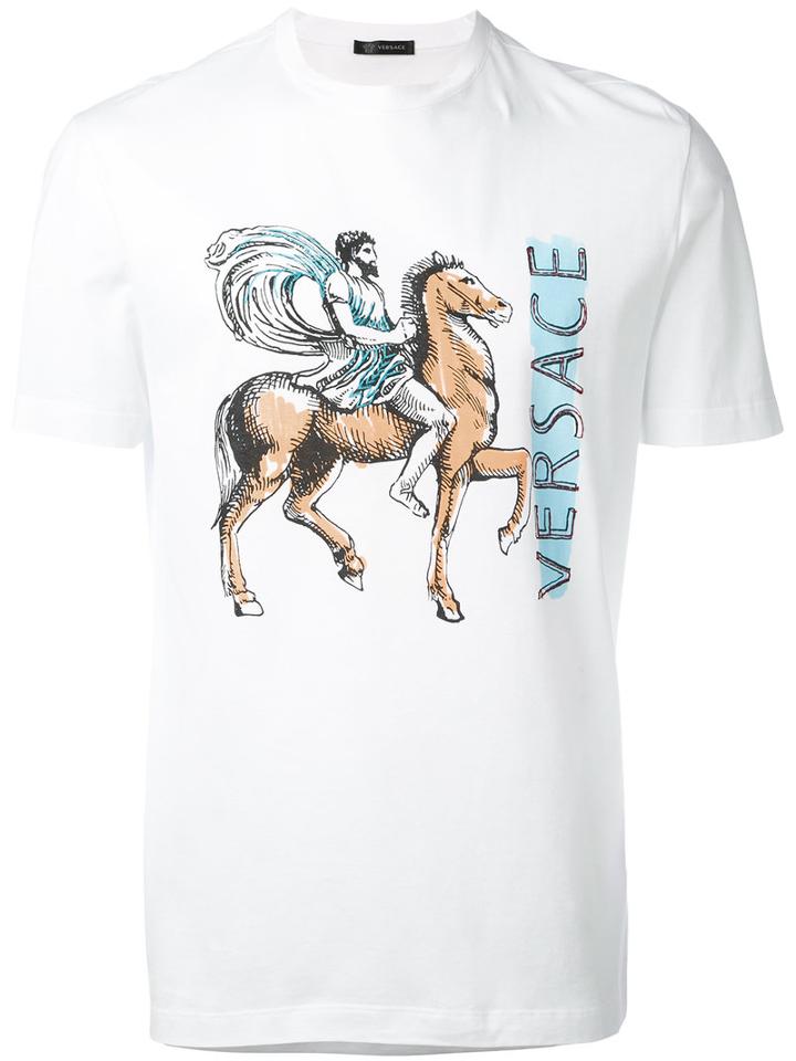 Versace - Printed T-shirt - Men - Cotton - L, White, Cotton
