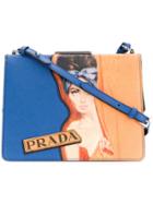 Prada Woman Print Shoulder Bag - Blue