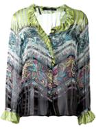 Etro Paisley Print Shirt, Women's, Size: 46, Green, Silk