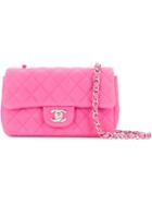 Chanel Vintage Quilted Cc Logo Single Chain Shoulder Bag - Pink &