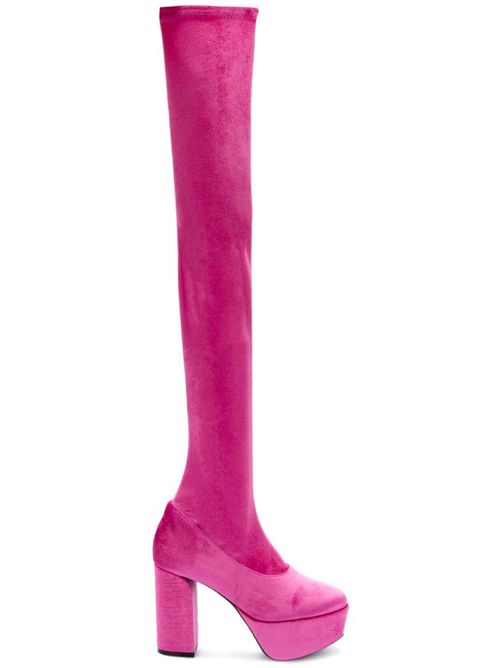 G.v.g.v. Platform Over The Knee Boots - Pink & Purple
