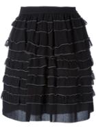 Isabel Marant Ruffle Detail Skirt, Women's, Size: 38, Black, Silk