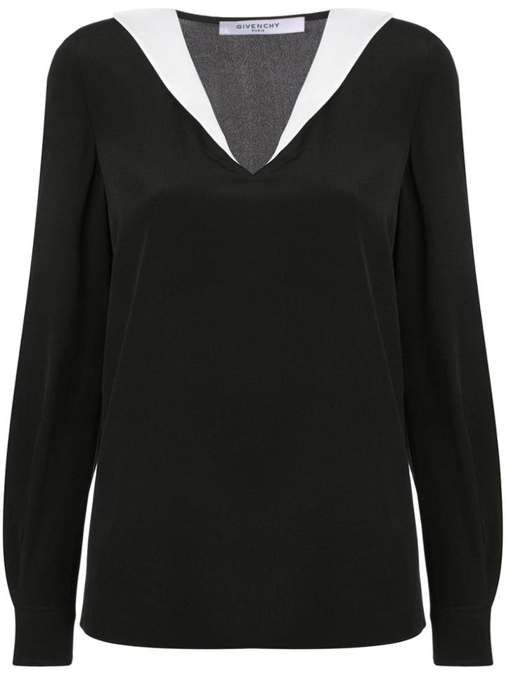 Givenchy Contrasting Collar Blouse - Black