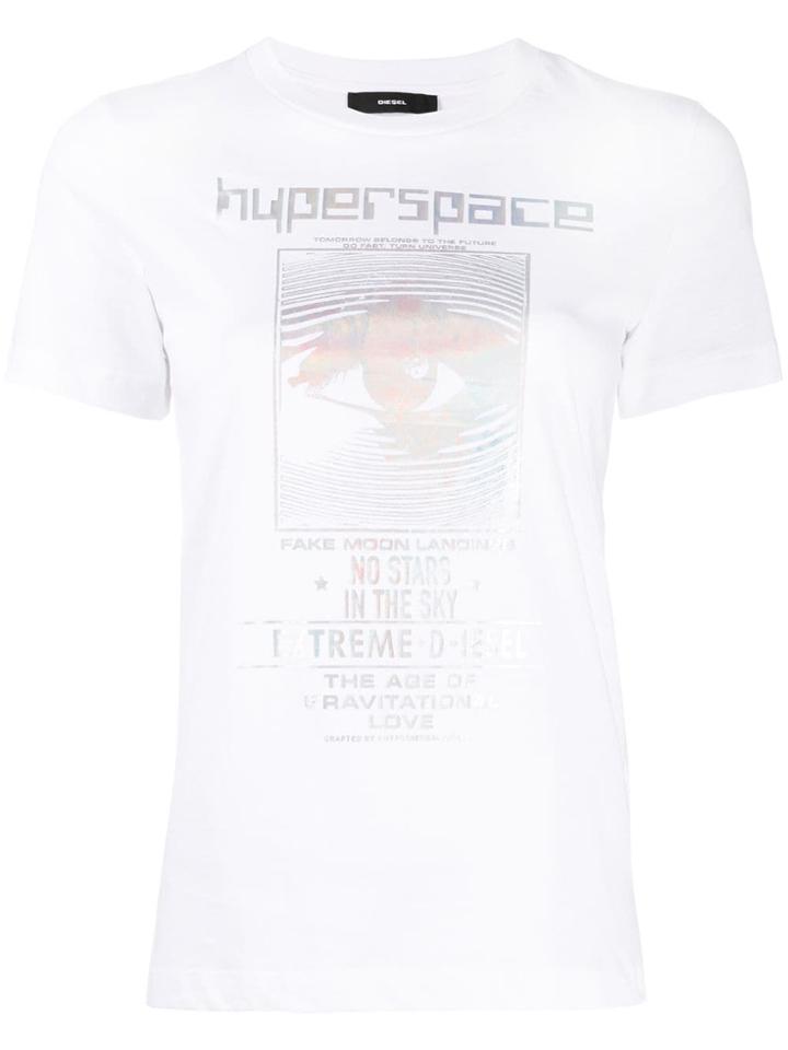 Diesel Iridescent Foil Print T-shirt - White