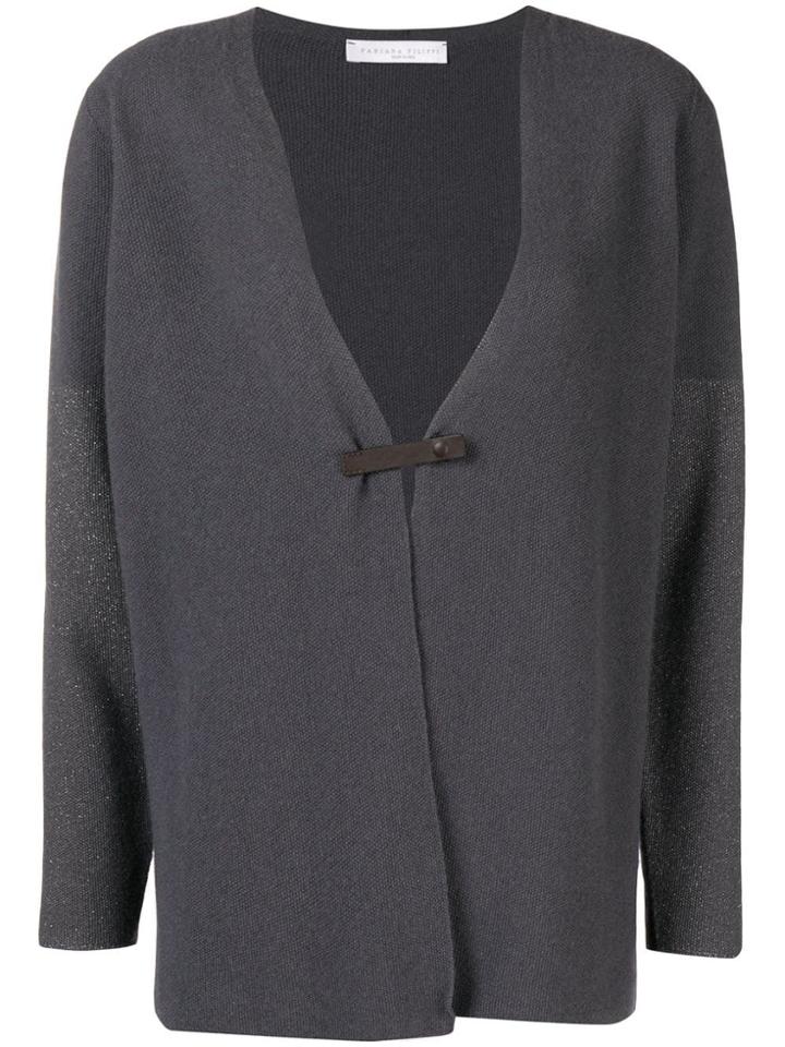 Fabiana Filippi Draped Fitted Cardigan - Grey
