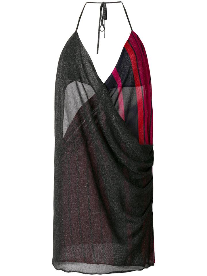 Circus Hotel Halterneck Mini Dress - Pink & Purple