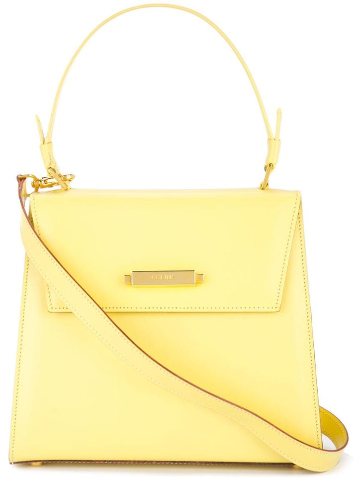 Céline Vintage Logo Plate 2way Bag - Yellow