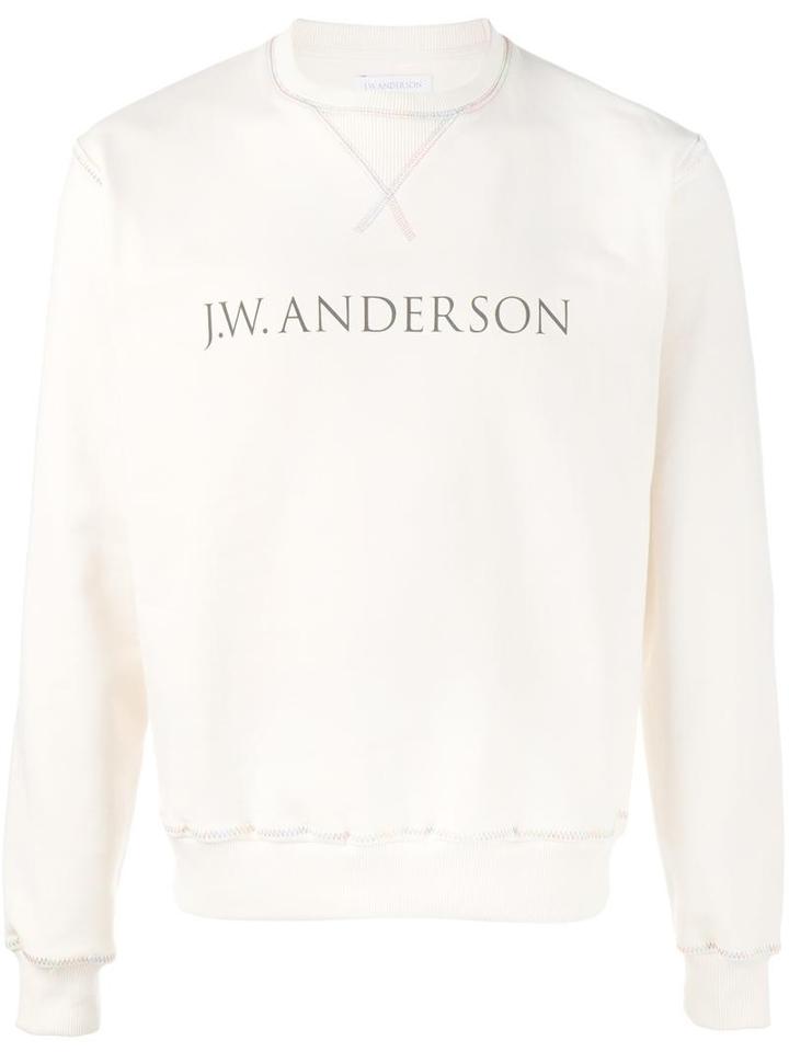 J.w.anderson Rainbow Stitch Logo Jumper, Men's, Size: Large, Nude/neutrals, Cotton