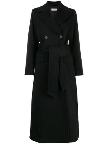 Alberto Biani Belted Double-breasted Coat - Black