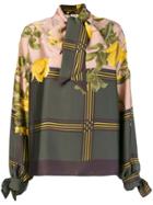 P.a.r.o.s.h. Printed Scarf Blouse - Green