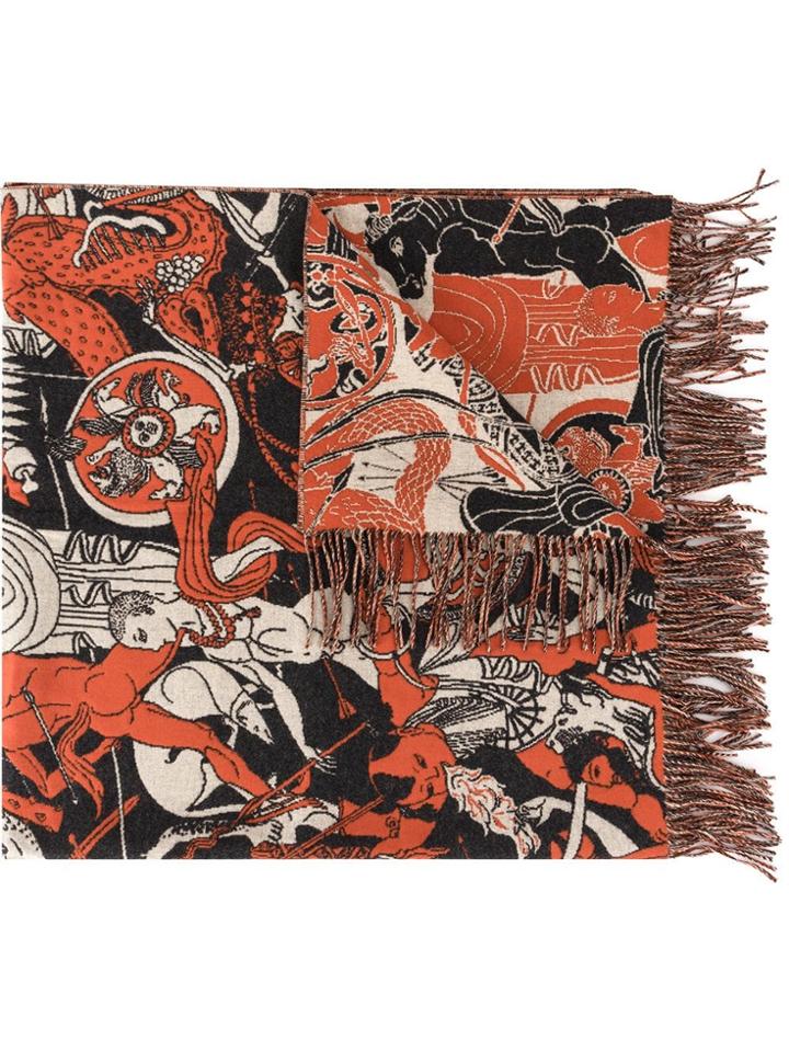 Edward Crutchley Printed Scarf - Black