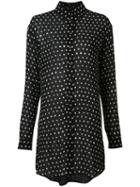 Saint Laurent Polka Dot Shirt Dress, Women's, Size: 36, Black, Viscose