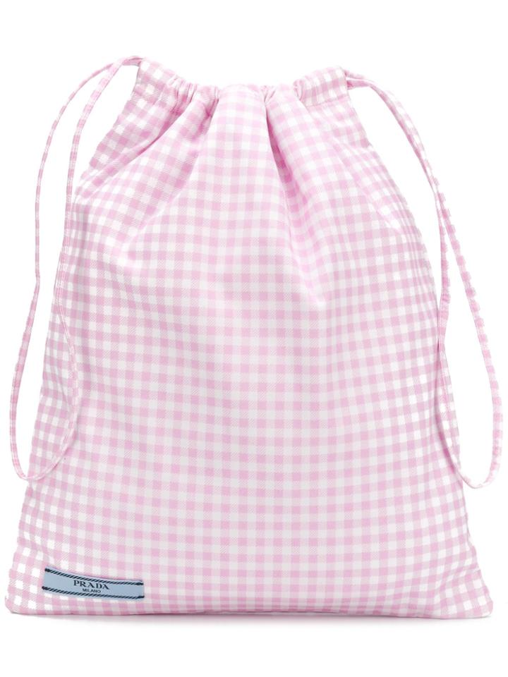Prada Gingham Make Up Bag - Pink & Purple