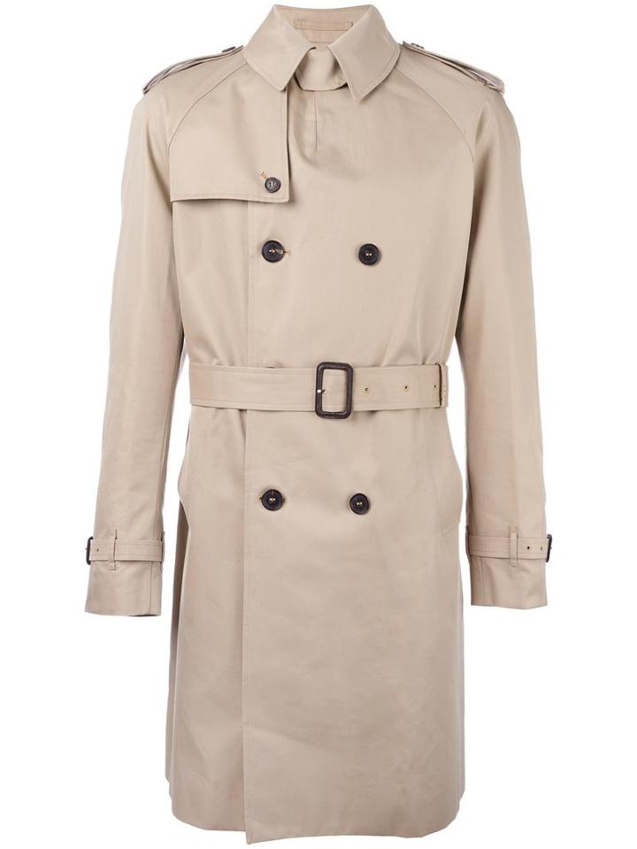 Mackintosh Double Breasted Trench Coat, Men's, Size: 44, Nude/neutrals, Cotton/cupro/wool