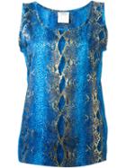 Yves Saint Laurent Vintage Snakeskin Print Top, Women's, Size: 38, Blue