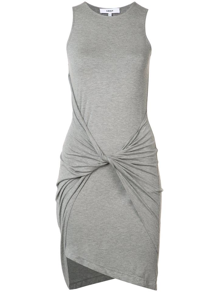 Likely Twisted Trim Dress, Women's, Size: Small, Grey, Rayon/spandex/elastane