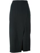 Brunello Cucinelli Front Slit Skirt, Women's, Size: 42, Black, Viscose/virgin Wool