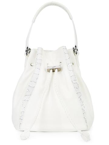 Khirma Eliazov Drawstring Tote, White, Calf Leather
