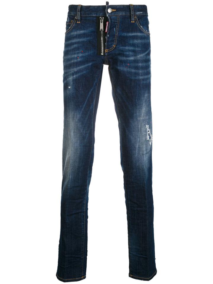Dsquared2 Dark Tattoo Slim Jeans - Blue
