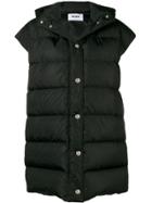Msgm Hooded Button Gilet - Black
