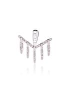 Yvonne Léon 18k White Gold 5 Creoles Diamond Earring - Metallic