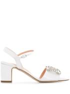 Rupert Sanderson Crystal Embellished Sandals - White