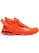 Calvin Klein 205w39nyc Fluorescent Orange Cander 7 Leather Sneakers