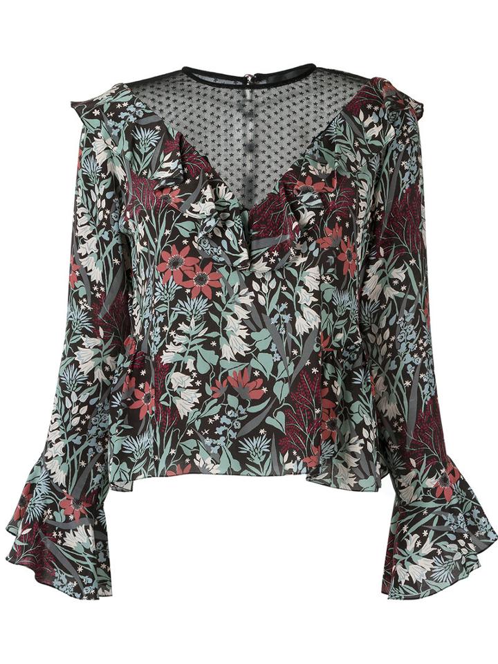 Talie Nk Floral Print Blouse, Women's, Size: 42, Green, Silk
