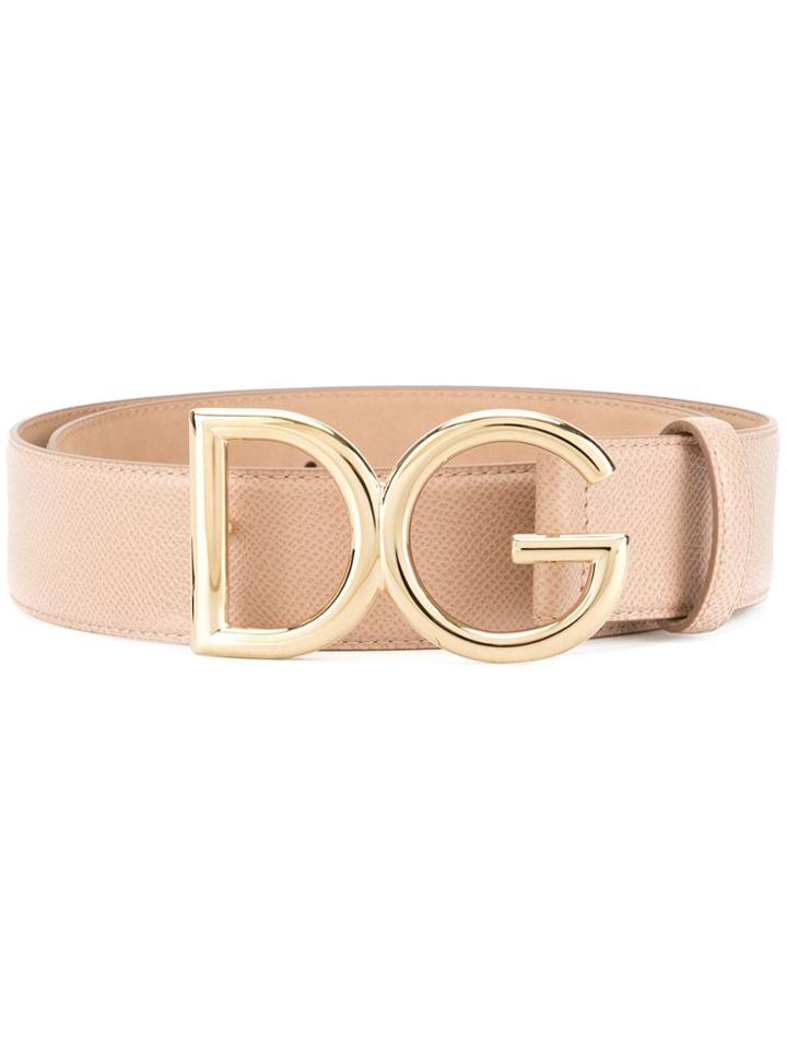 Dolce & Gabbana Branded Buckle Belt - Neutrals