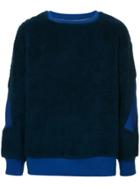 Facetasm Oversized Colour Block Sweatshirt - Blue