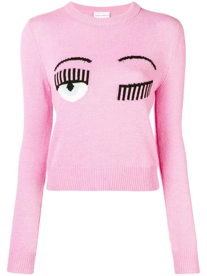 Chiara Ferragni Flirting Knit Sweater - Pink & Purple