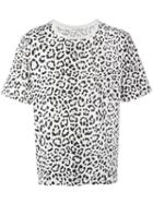 Saint Laurent Leopard Print T-shirt, Men's, Size: Medium, White, Cotton