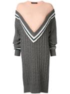 Y/project Oversized V-knitted Dress - Grey