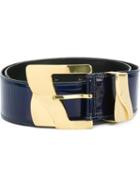 Versace Vintage Wide Belt, Women's, Size: 80, Blue