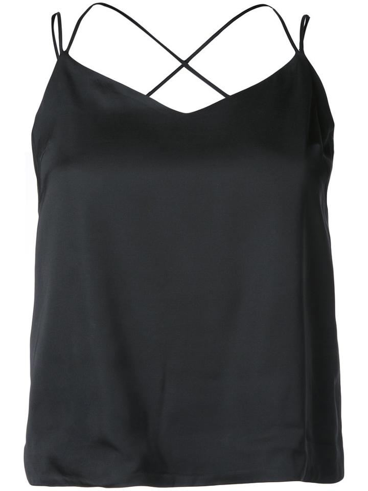 Estnation - Double-crossed Back Cami - Women - Rayon - 36, Black, Rayon