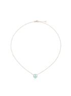 Rosa De La Cruz 18k Gold Necklace With Turquoise Peace Pendant -