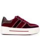 Michael Kors Collection Platform Lace-up Sneakers - Red