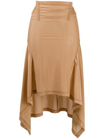 Charlotte Knowles Sheer Pull-on Skirt - Brown