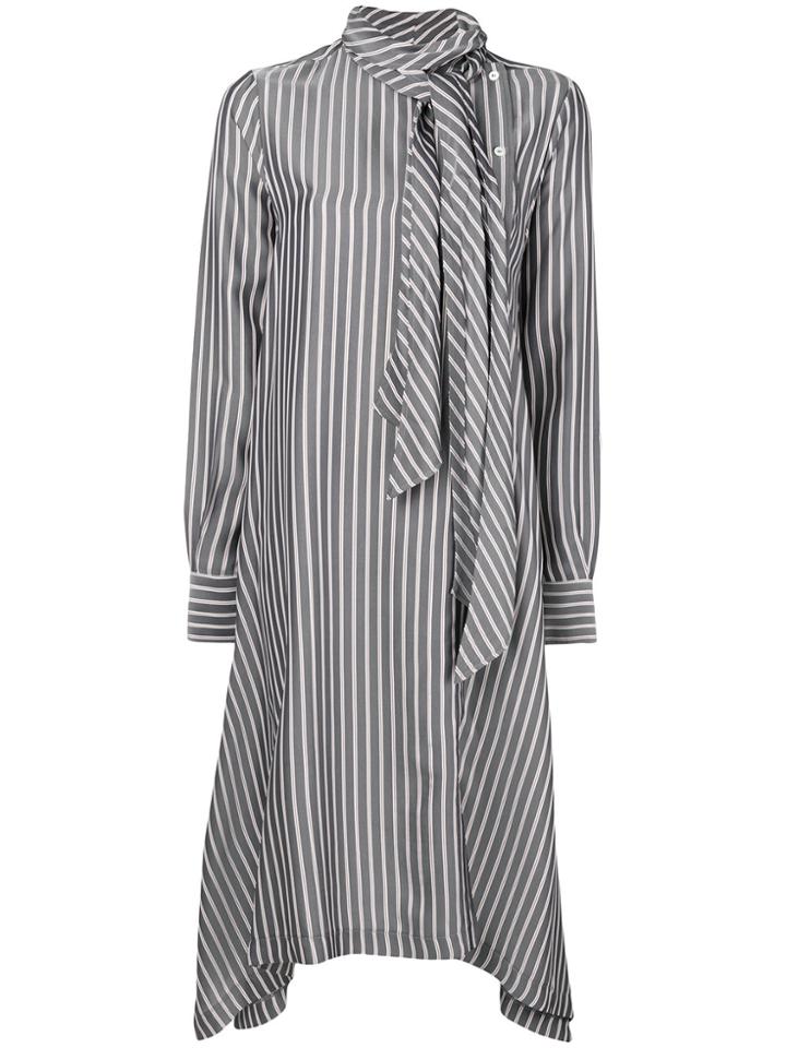 See By Chloé Asymmetric Pussy Bow Dress - Blue