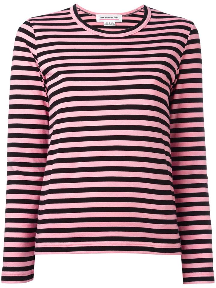Comme Des Garçons Girl Striped Jumper, Size: Xs, Pink/purple, Cotton