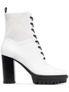 Gianvito Rossi Grossi 70 Lthr Lcup Chnky Hl - White