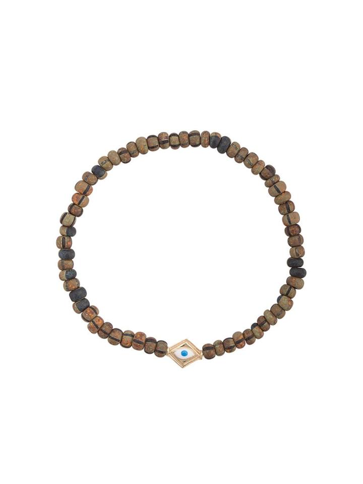 Luis Morais Evil Eye Enameled Lozenge Bracelet - Grey