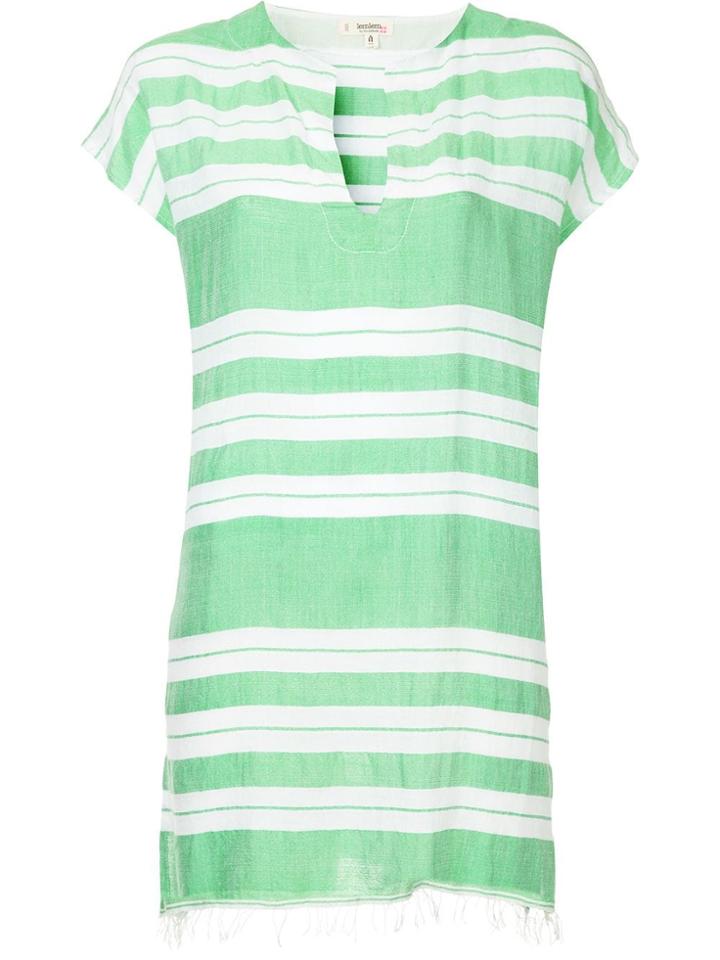 Lemlem Horizontal Striped Tunic Dress - Green
